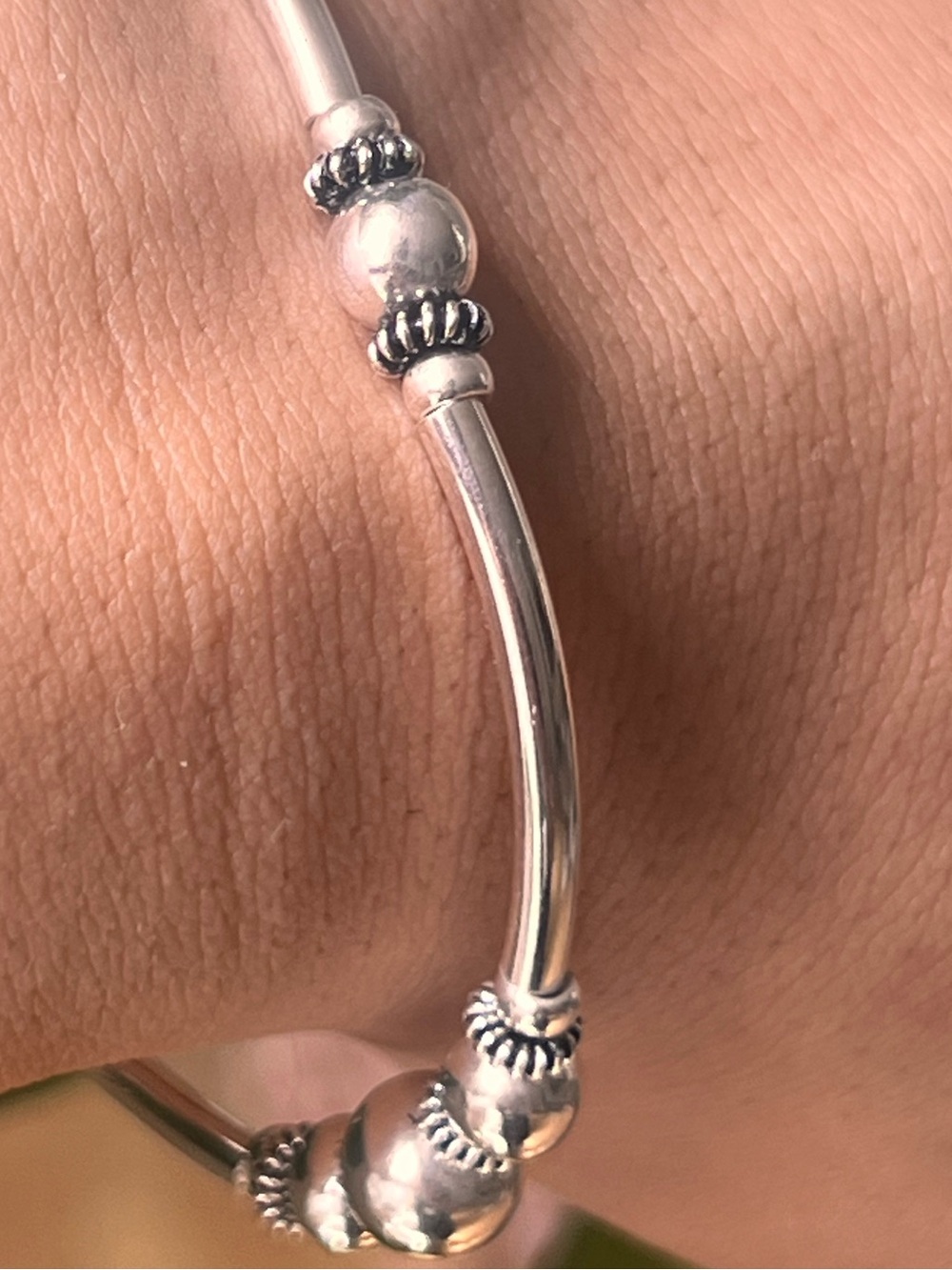 Peruvian 950 Silver Ball & Bar Bracelet 8.5g